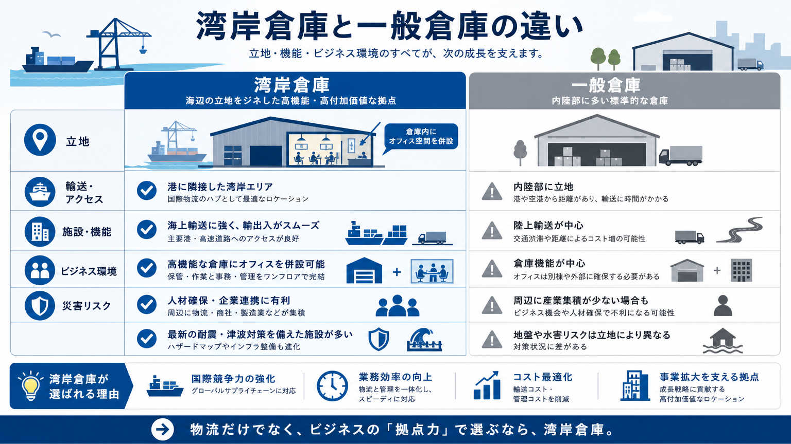 湾岸倉庫の活用とは?結論と押さえるべきポイント